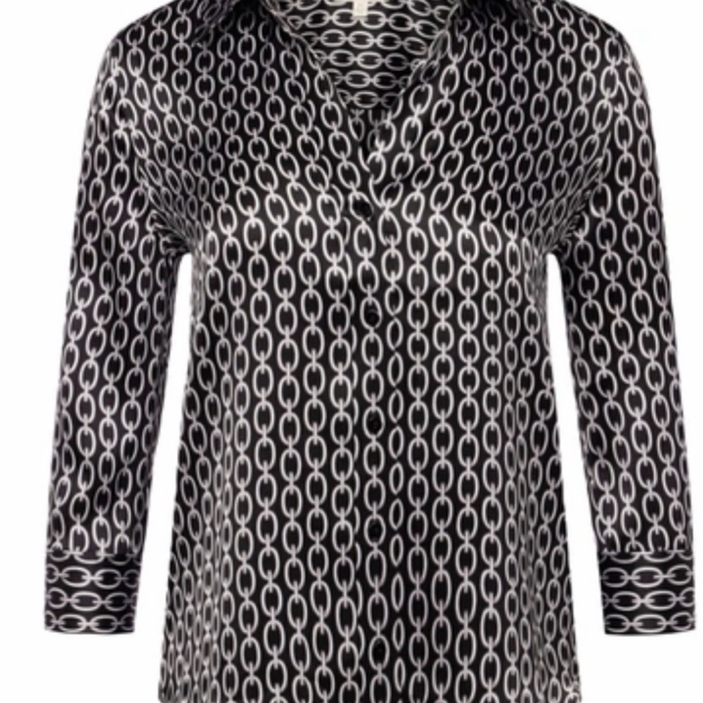 L'agence Monochrome Chain Pattern Button Down Shi… - image 1